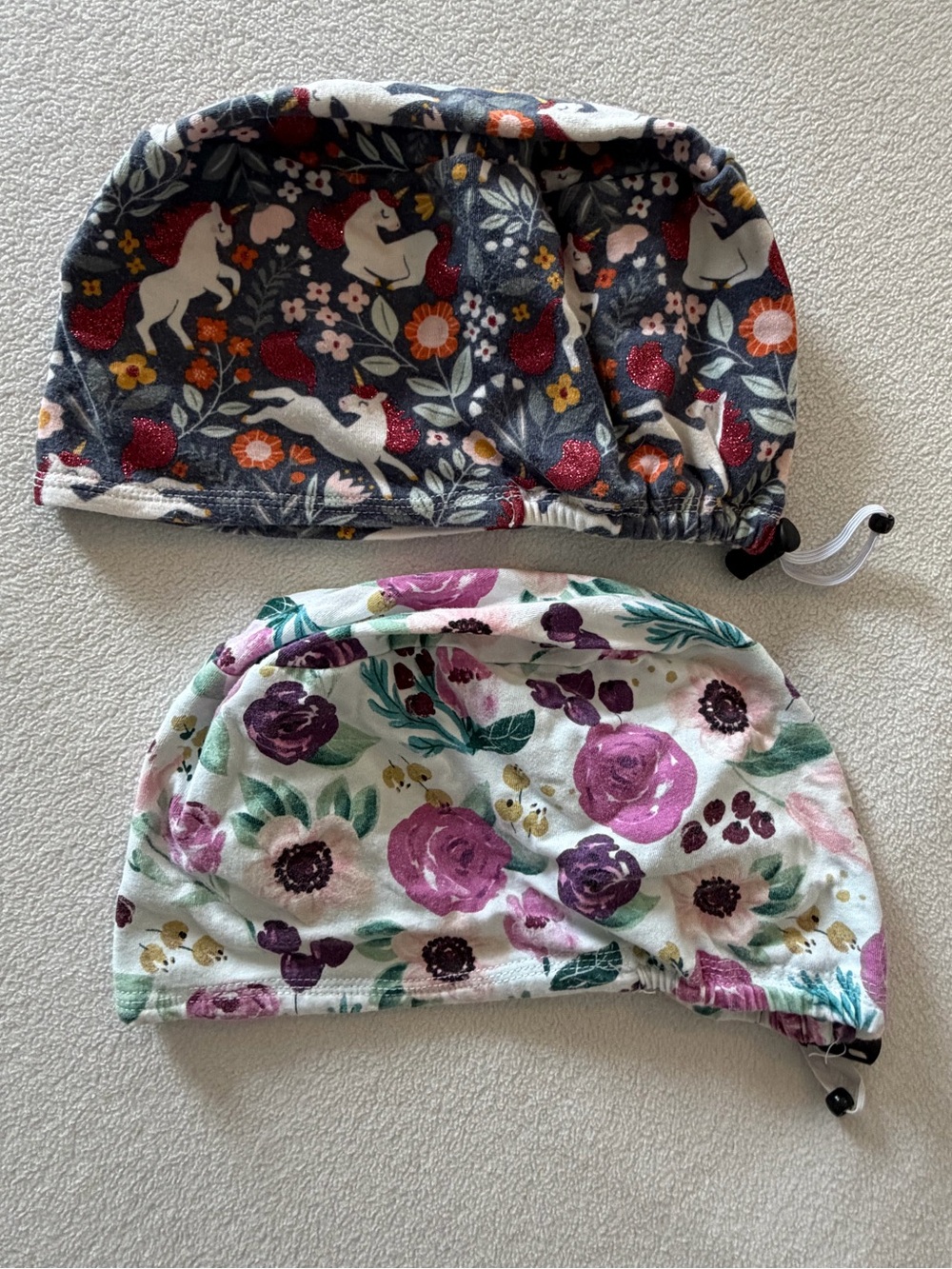 Floral & Unicorn Print Scrub Caps for Women